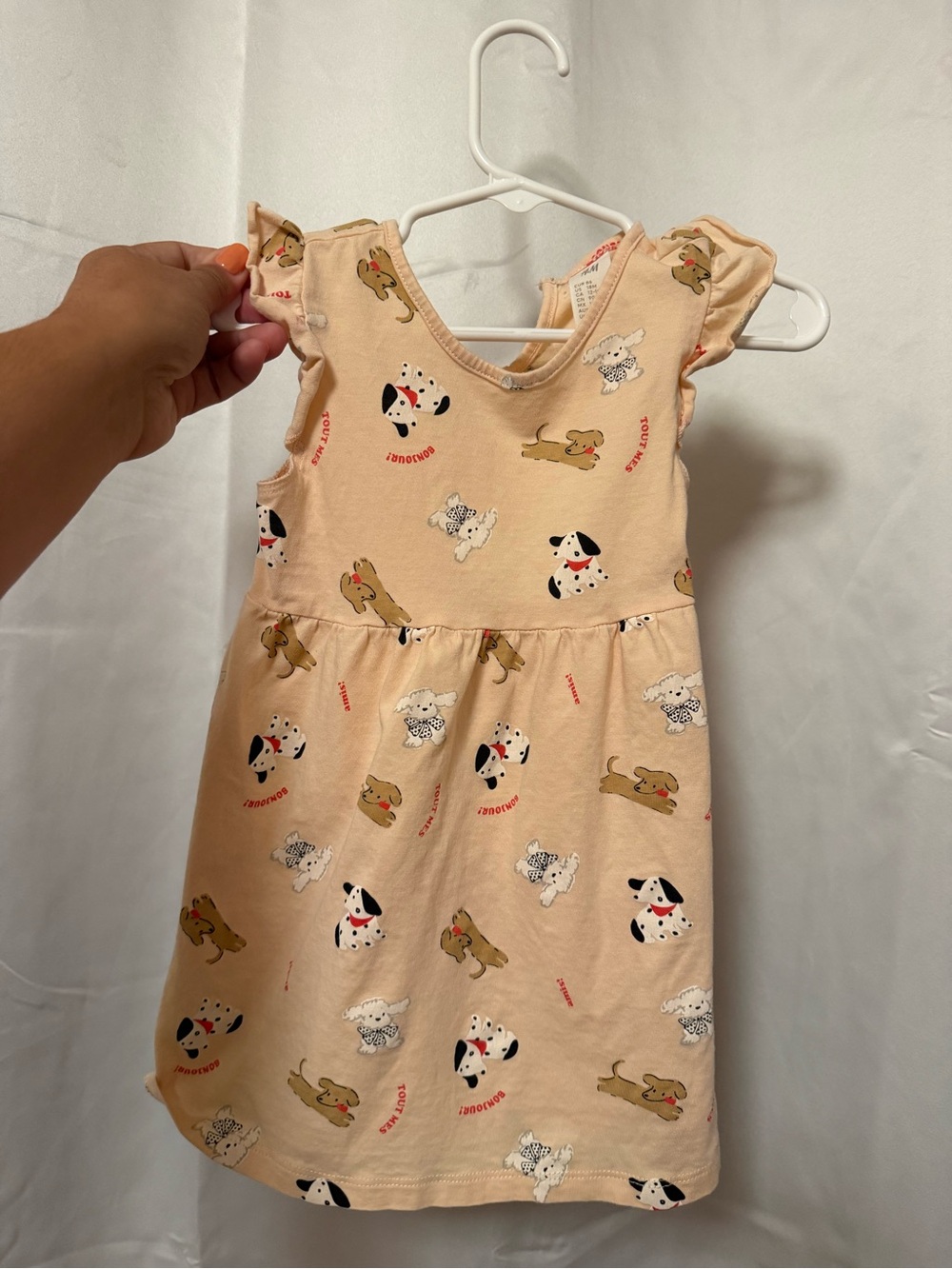H&M Peach Dress with Puppy Print